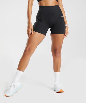 Gymshark Sweat Seamless Sculpt Ženske Kratke Hlače Crne | HR 3839SGL